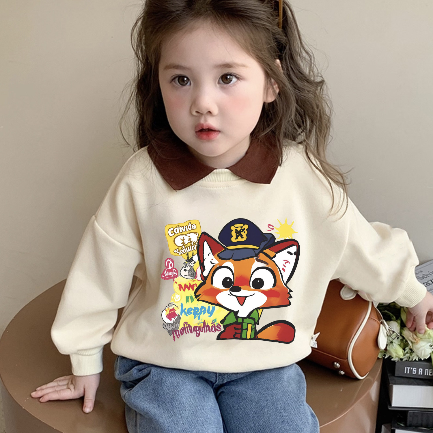 女童翻领动物城洋气卫衣POLO2026春秋新款孩纯棉朱迪可爱百搭上衣