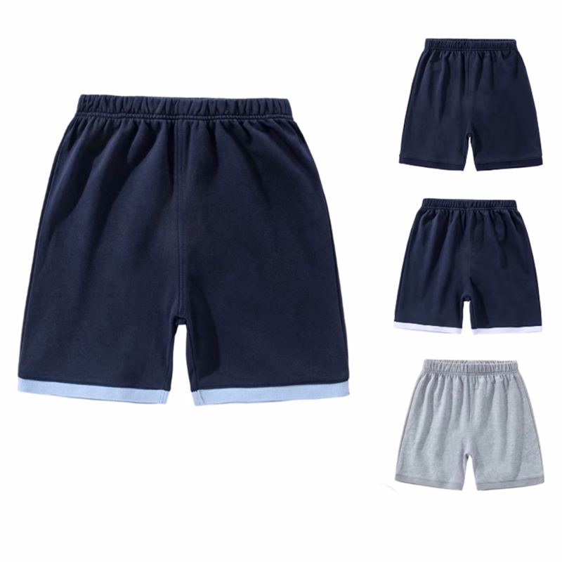 中小学生夏校服运动休闲短裤男女童英伦学院风藏青松紧班服五分裤
