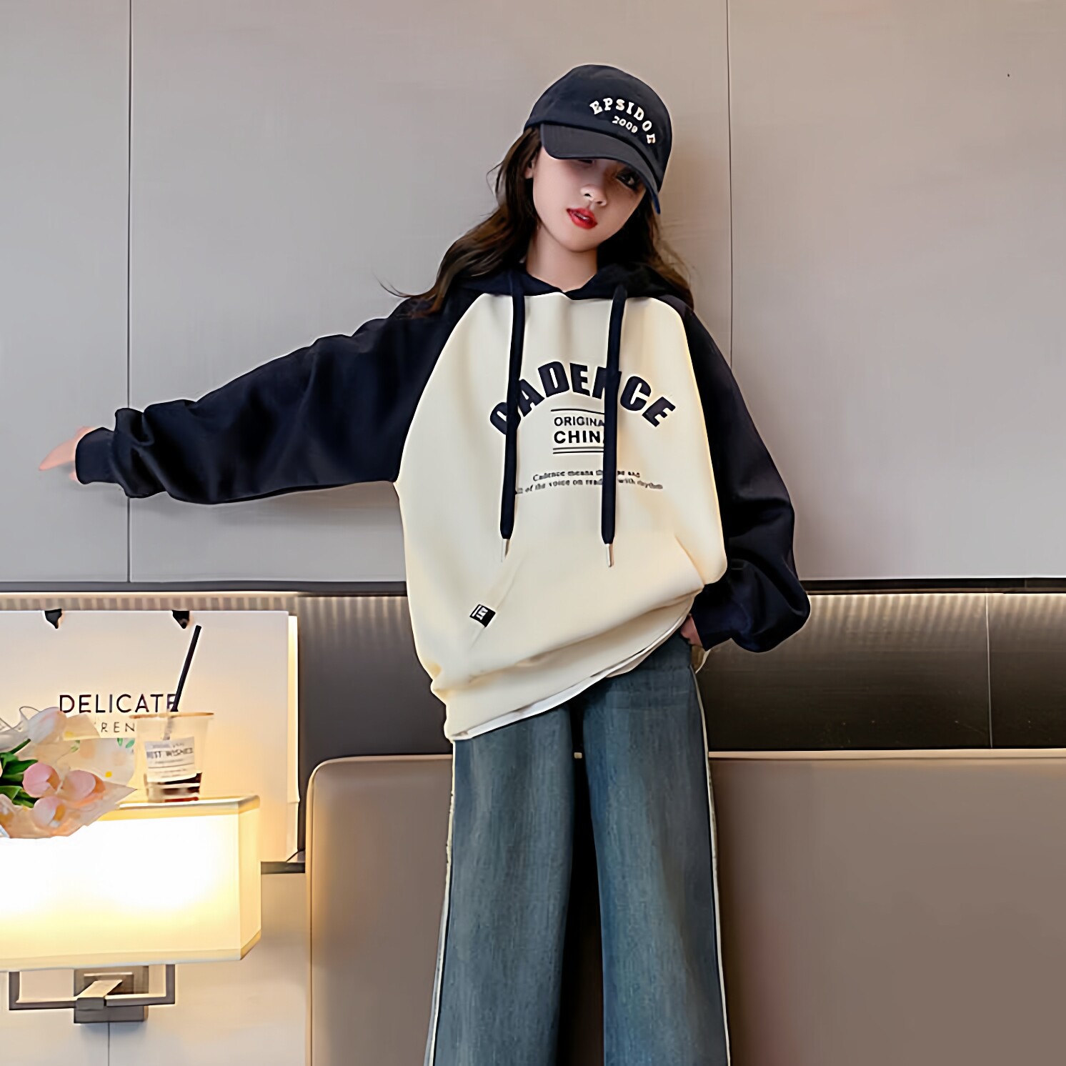 女童连帽卫衣纯棉2026春秋冬新款洋气时尚中大童宽松休闲保暖上衣