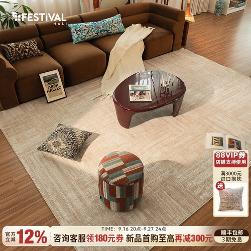 【新品】FESTIVAL土耳其原装进口意式极简客厅地毯现代高级轻奢
