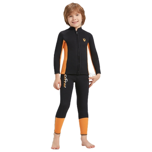 新款3mm儿童潜水服长袖长裤分体泳衣防寒保暖加厚游泳冲浪水母衣