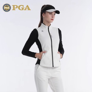 美國PGA2025春秋高爾夫女裝 運動吸光發熱內里 秋冬保暖馬甲修身