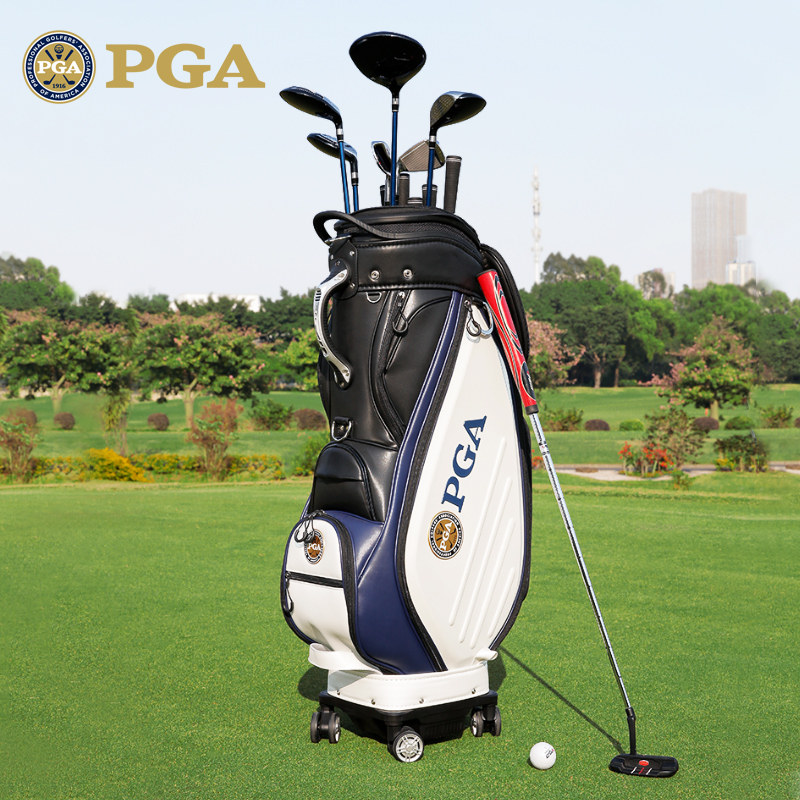 미국 PGA 골프 가방 남성용 개폐식 골프 가방 하드 쉘 항공 체크 가방 레인 커버가 있는 범용 4륜