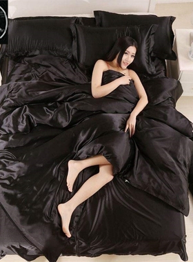 Silk Luxury Bedding Set QueenBed BedSheet Cover Bedclothes