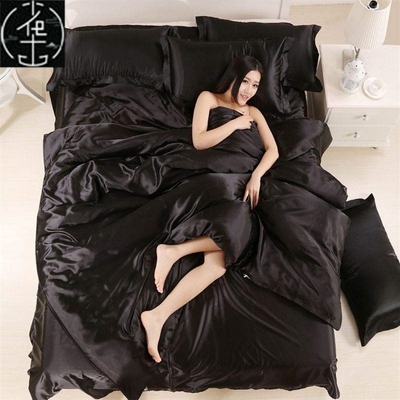 Silk Luxury Bedding Set QueenBed BedSheet Cover Bedclothes