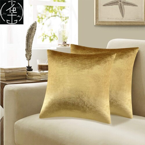 Gold Modern Solid Cushion Covers for Sofa Couch Bed Throw