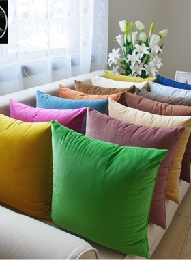 Solid-colored throw pillows Pink Cushions velvet backrest