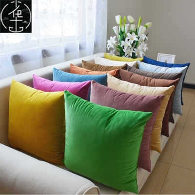 Solid-colored throw pillows Pink Cushions velvet backrest