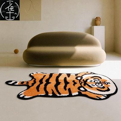 Cartoon Tiger Rug Non-Slip Bedside Carpet Absorbent Bathroom