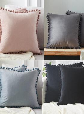 Ins plain wool pillow case velvet cushion cover 天鹅绒抱枕套