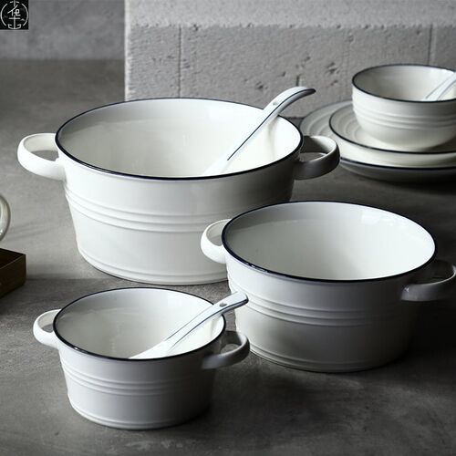 Nordic style ceramic salad bowl, noodles bowl dessert bowl