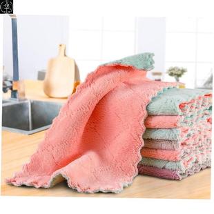 Microfiber Absorbent Kitchen Dish towel Double Cloth layer