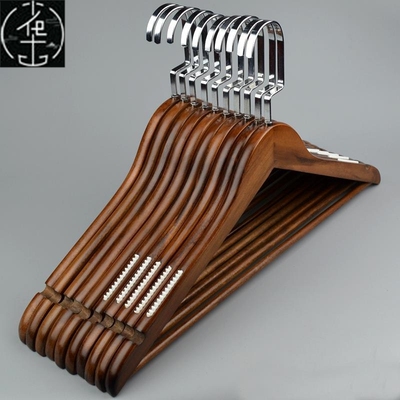 solid wood hangers retro wooden hangers wholesale non-slip