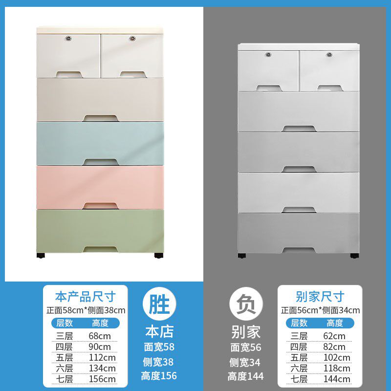Plastic Chest of Drawers with Smooth Sliding Mechanism - Taobao product photo 4