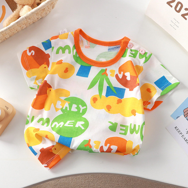 A类儿童男女纯棉短袖T恤夏婴儿a类半袖宝宝小童吸汗童装