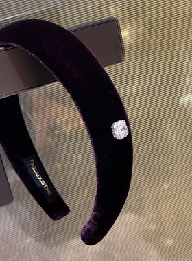 FABULOUS TIME 谬系方糖 单钻紫色长丝绒发箍贵气千金高颅顶法式