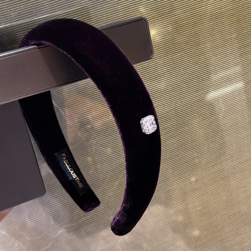 谬系方糖单钻紫色长丝绒发箍