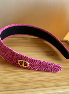 杨杨babytime 美貌百搭款 显白纯色发箍玫粉彩色猪鼻子金属发饰潮