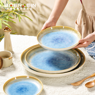 高档餐厅特色菜盘商用密胺深圆盘子酒店饭店专用意境盘子仿瓷餐具