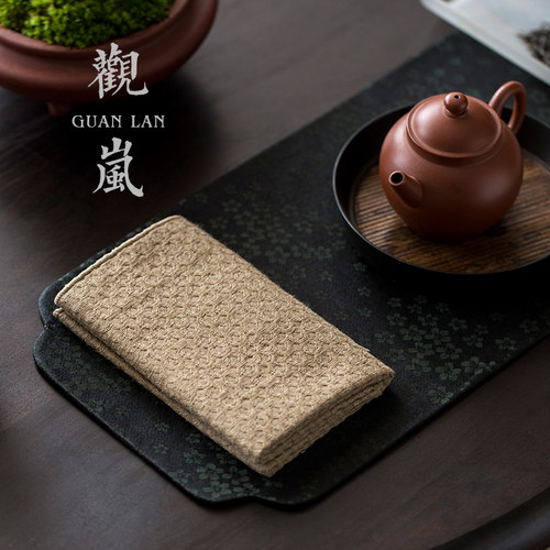 观岚吸水加厚茶巾布禅意纯棉盖布