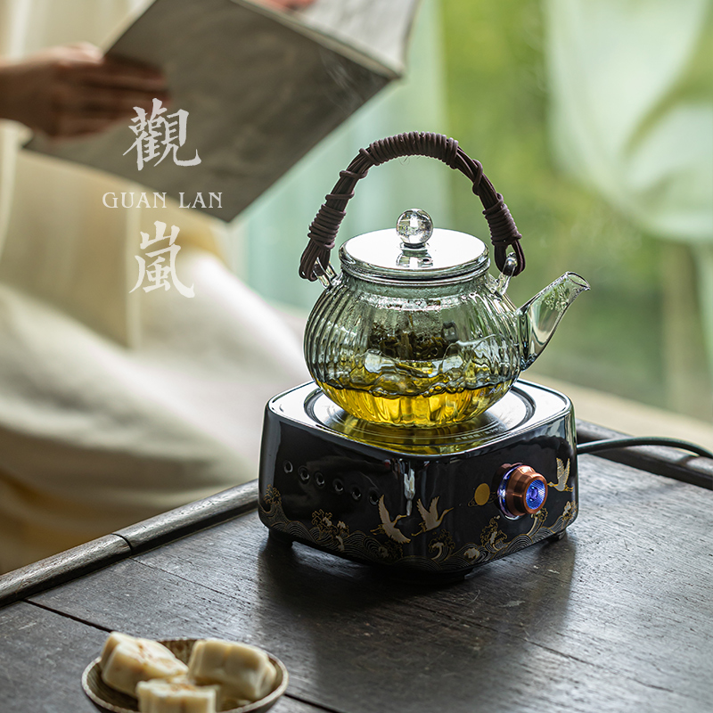 煮茶壶玻璃蒸茶壶泡茶壶煮茶器煮茶炉烧水壶电陶炉提梁壶套装