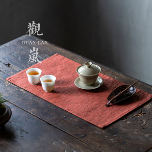 禅意垫子茶巾桌布干泡垫 观岚香云纱茶席茶垫布垫小号高端桌旗中式