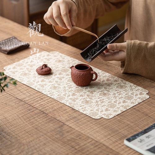 观岚织锦双面防水茶席中式茶桌布