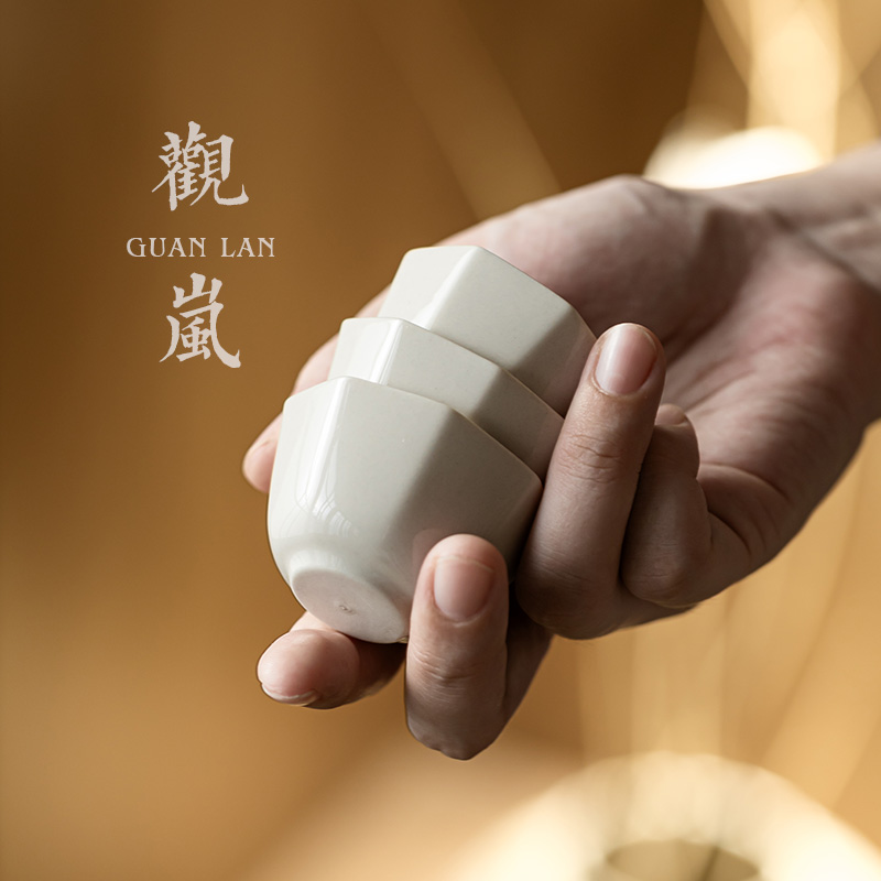 观岚复古色釉陶瓷中式茶杯