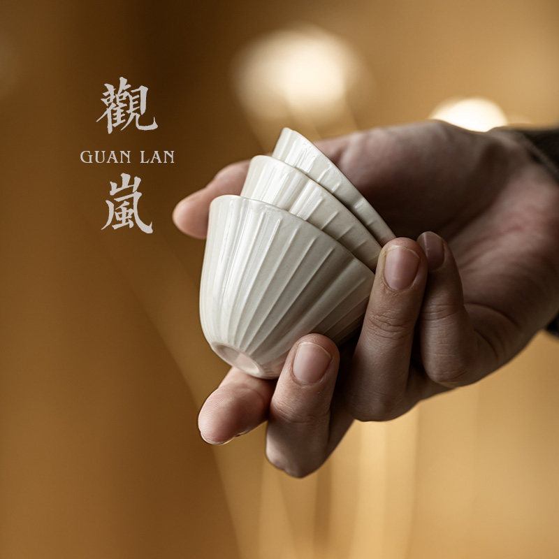 观岚草木灰釉陶瓷品茗杯中式陶瓷功夫茶具主人杯家用个人专用茶杯,餐饮具,茶杯,淘宝优惠券,粉丝福利购,淘宝优惠卷
