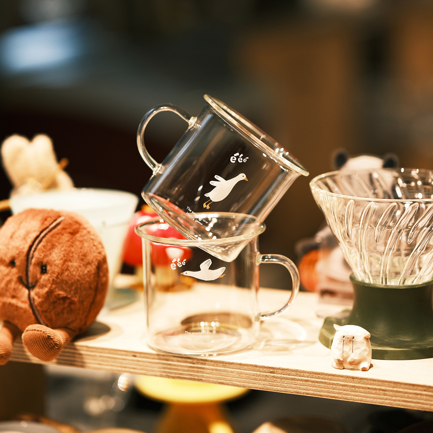 原创大白鹅耐高温玻璃杯咖啡杯子