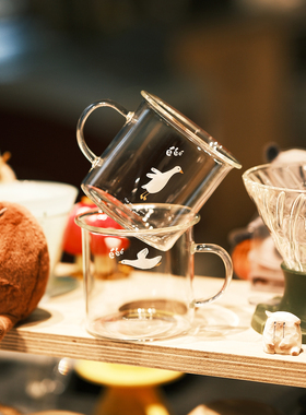 气泡招待所‘原创大白鹅耐高温玻璃杯牛奶咖啡杯泡茶杯饮料杯水杯