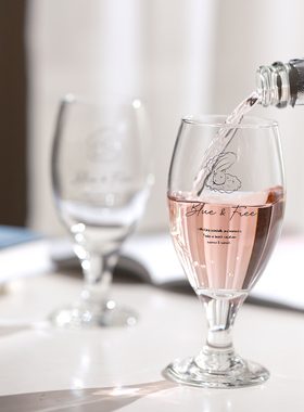 气泡招待所‘原创复古海蓝贝屿玻璃杯酒杯咖啡杯果汁饮料杯高脚杯