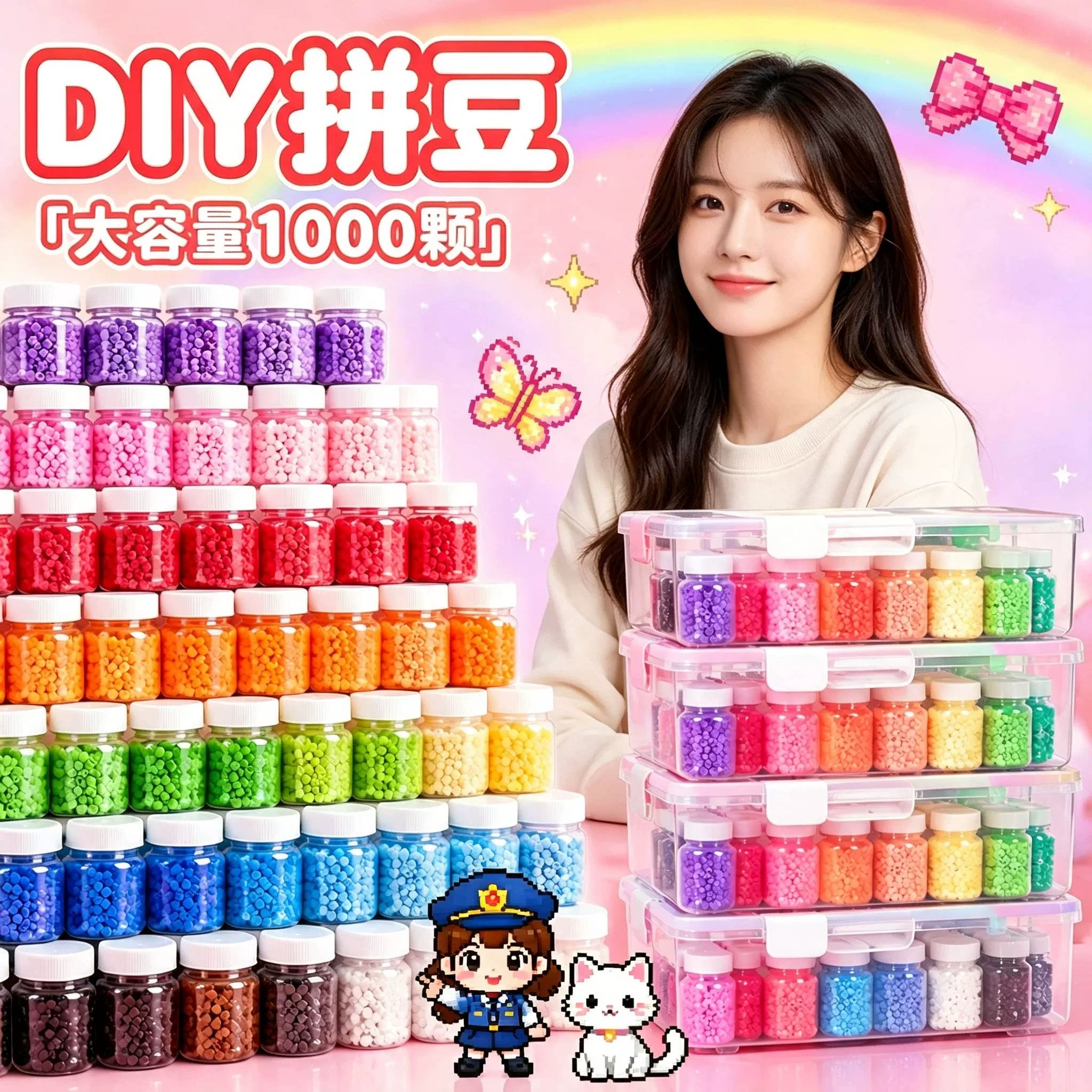 拼豆全套套装diy手工套装