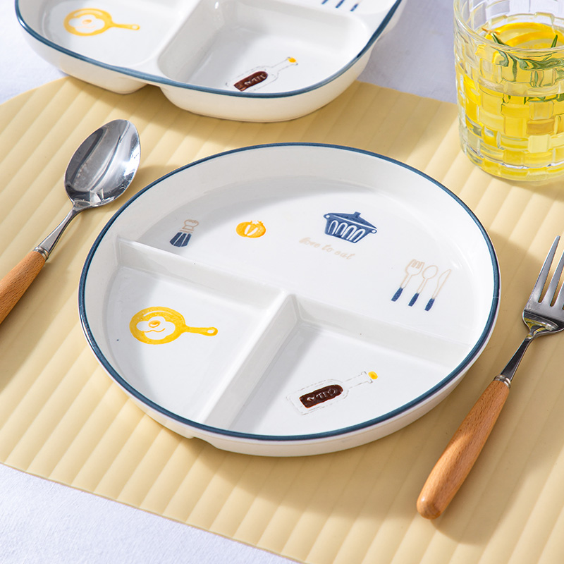 简约陶瓷分餐盘高级感