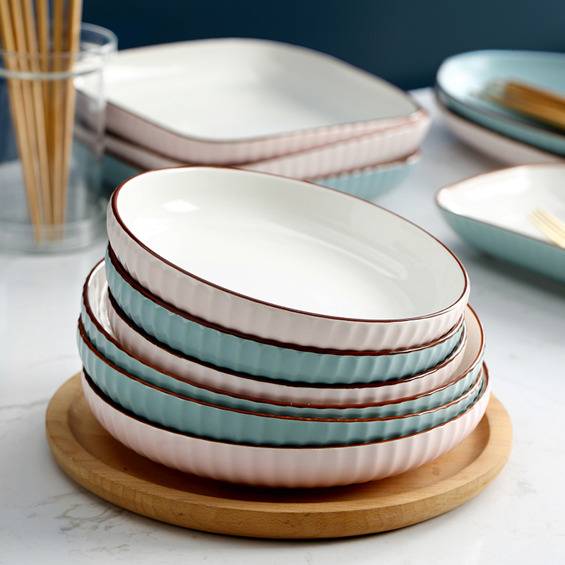 盘子菜盘创意网红家用蒸鱼盘牛排