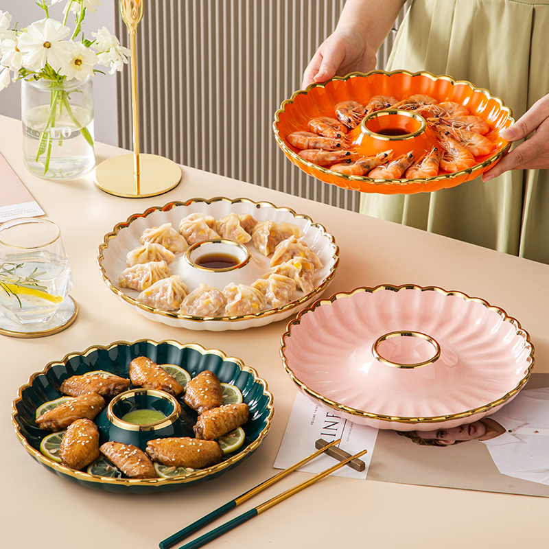 高级感饺子盘陶瓷点心盘创意餐具