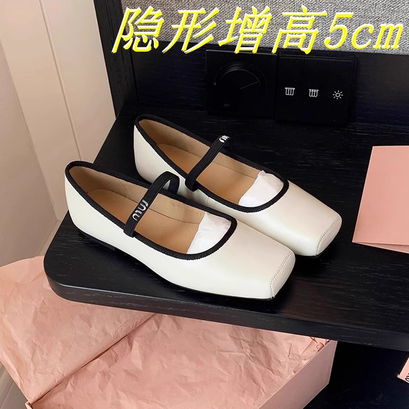 MK&DK香港真皮小香风芭蕾鞋女2025新款春季小个子方头玛丽珍单鞋
