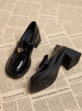 MK&DK真皮百搭厚底乐福鞋女2025新款春秋季英伦风软底一脚蹬单鞋