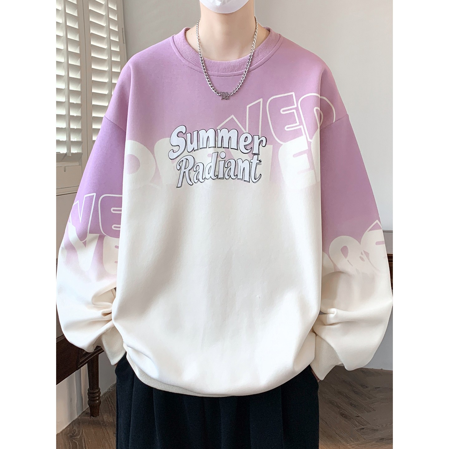 字母印花长袖T恤男春秋季