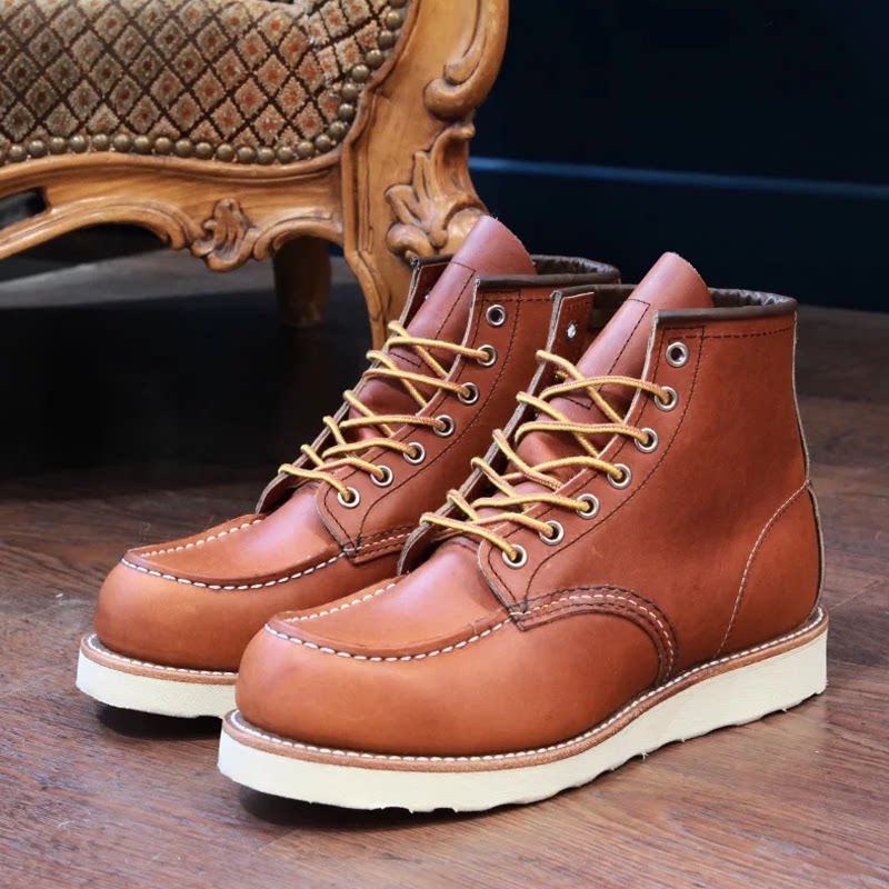 red wing/红翼 moc 经典美式复古系带手工方头工装靴  875
