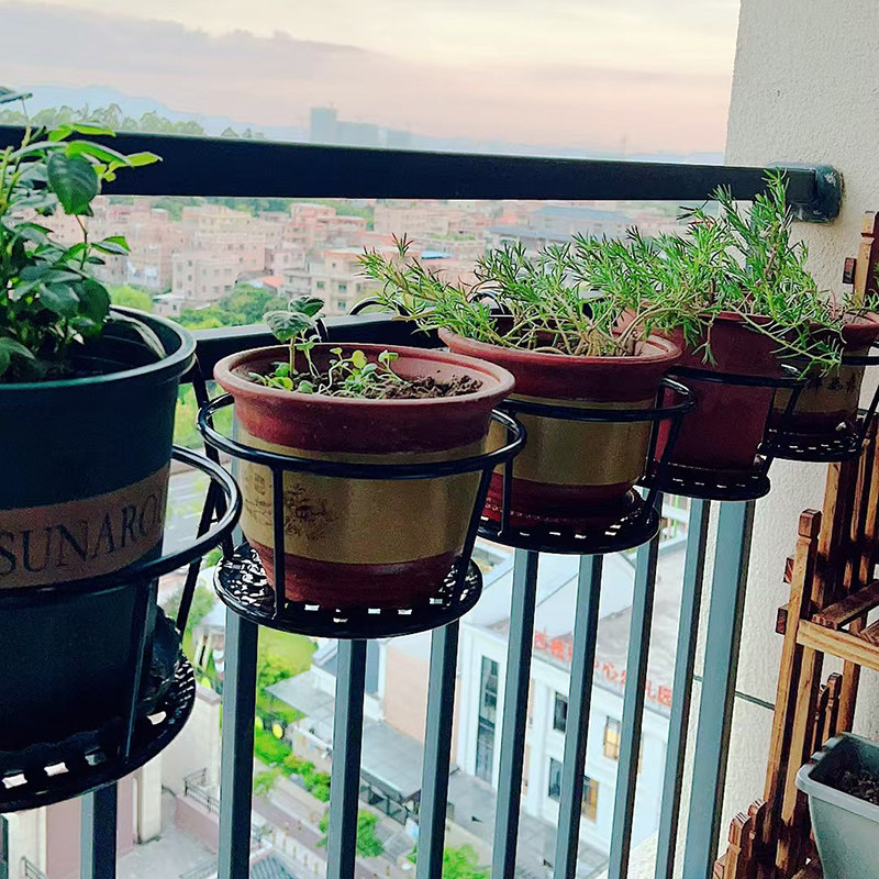 清仓挂壁花盆架防护栏绿植室外庭院花卉挂钩花架子阳台悬挂式花架,收纳整理,阳台置物架,淘宝优惠券,粉丝福利购,淘宝优惠卷