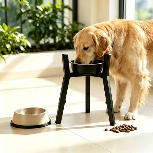 增高喂食架三角宠物食盆架可伸缩调节猫狗碗托架护颈耐用