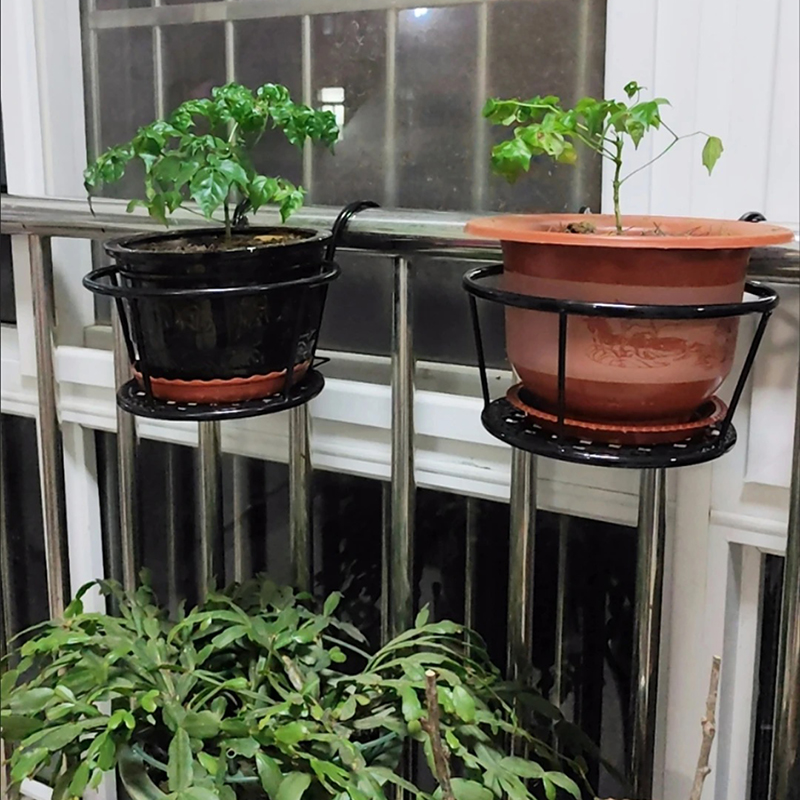 加粗花架置物架花架阳台悬挂式花架子窗台栏杆挂式花盆花篮阳台