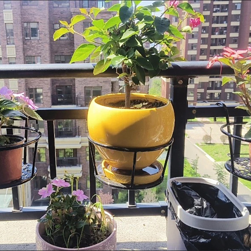 铁艺栏杆护栏阳台花架悬挂式花盆架绿萝多肉吊兰花架子窗台置物架