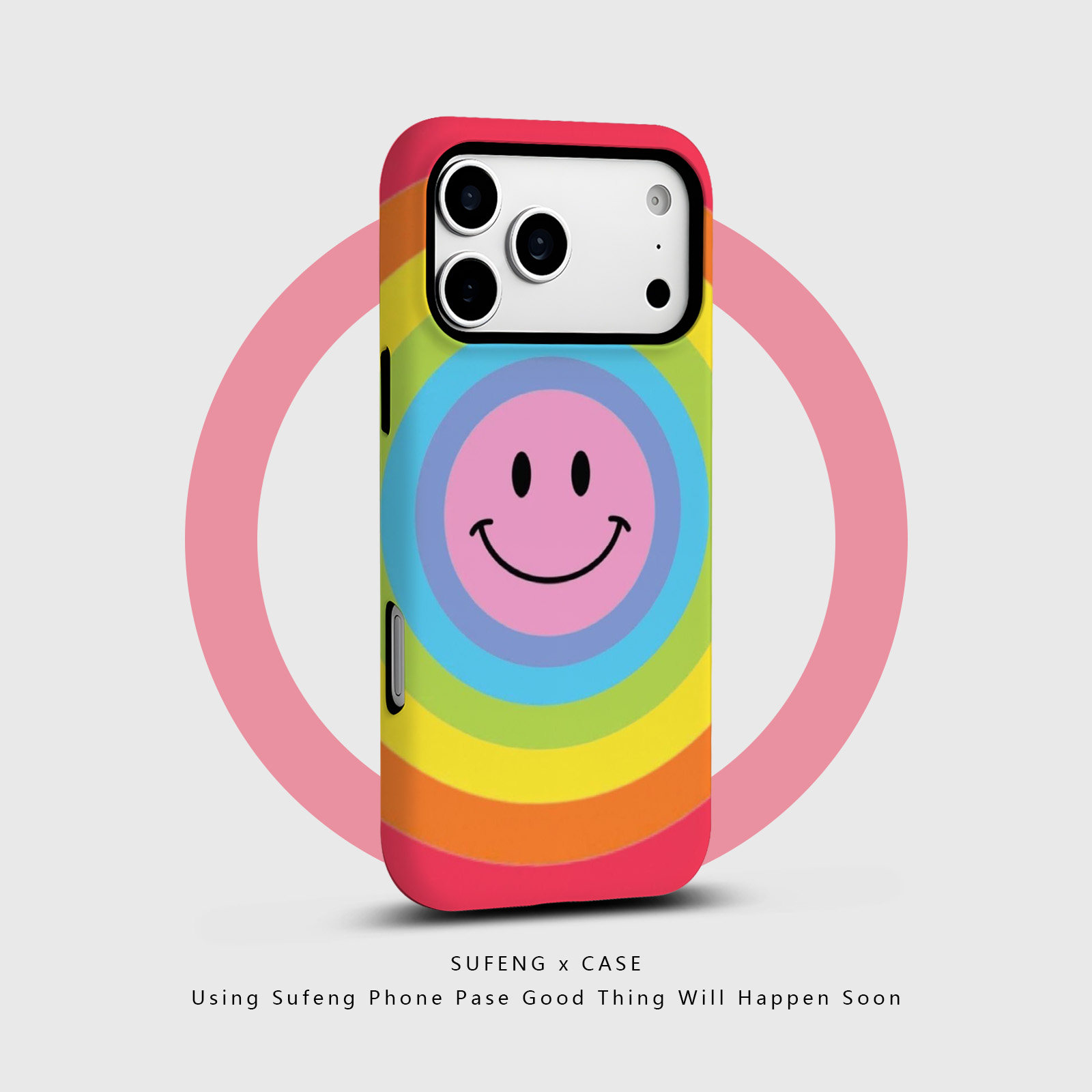 宿风适用苹果iPhone16promax手机壳17 14磁吸13 12磨砂15 Pro硬Plus新款情侣高级保护套男女创意彩虹圈圈笑脸,3C数码配件,手机保护套/壳,淘宝优惠券,粉丝福利购,淘宝优惠卷