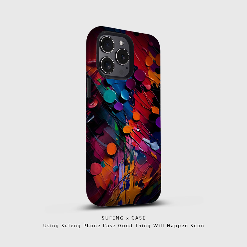 宿风适用苹果VIVO华为荣耀OPPO小米iPhone16promax磨砂15/14/13/12/17/mate70情侣手机壳创意女彩色涂鸦油画