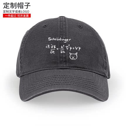 薛定谔的猫物理量子力学公式周边帽子棒球帽男女鸭舌帽遮阳帽定制