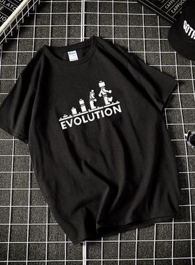 LEGO EVOLUTION搞笑Sheldon Cooper 机器人T恤短袖男女纯棉大码潮