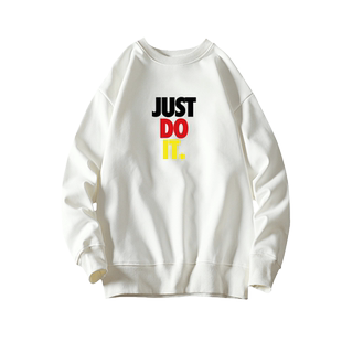 JUST DO IT 篮球运动休闲秋季男装 字母印花套头圆领卫衣定制LOGO