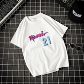 运动T恤衫 韦德WADE3号MIAMI回归版 热火队队服篮球服男纯棉短袖 夏